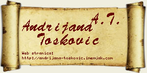 Andrijana Tošković vizit kartica